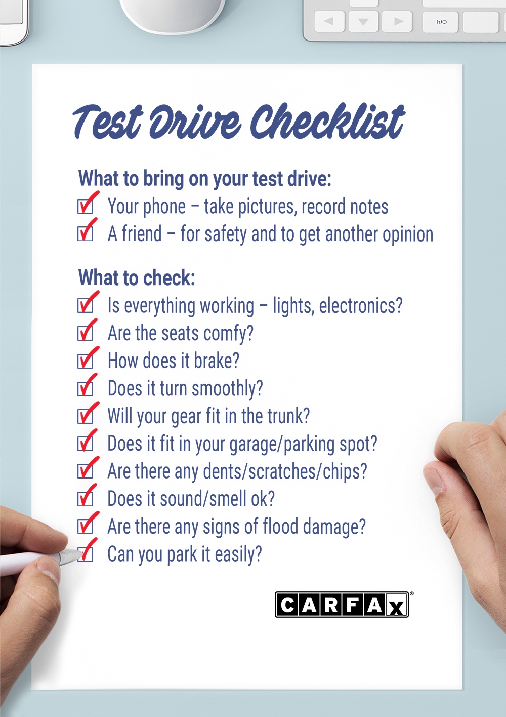 texas driving test pre drive checklist